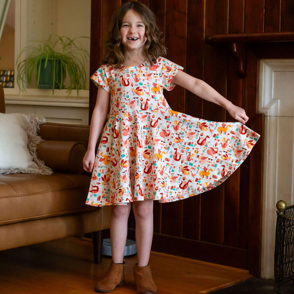 "Burning Love" Valentine Dragons Super Twirler Dress with Pockets