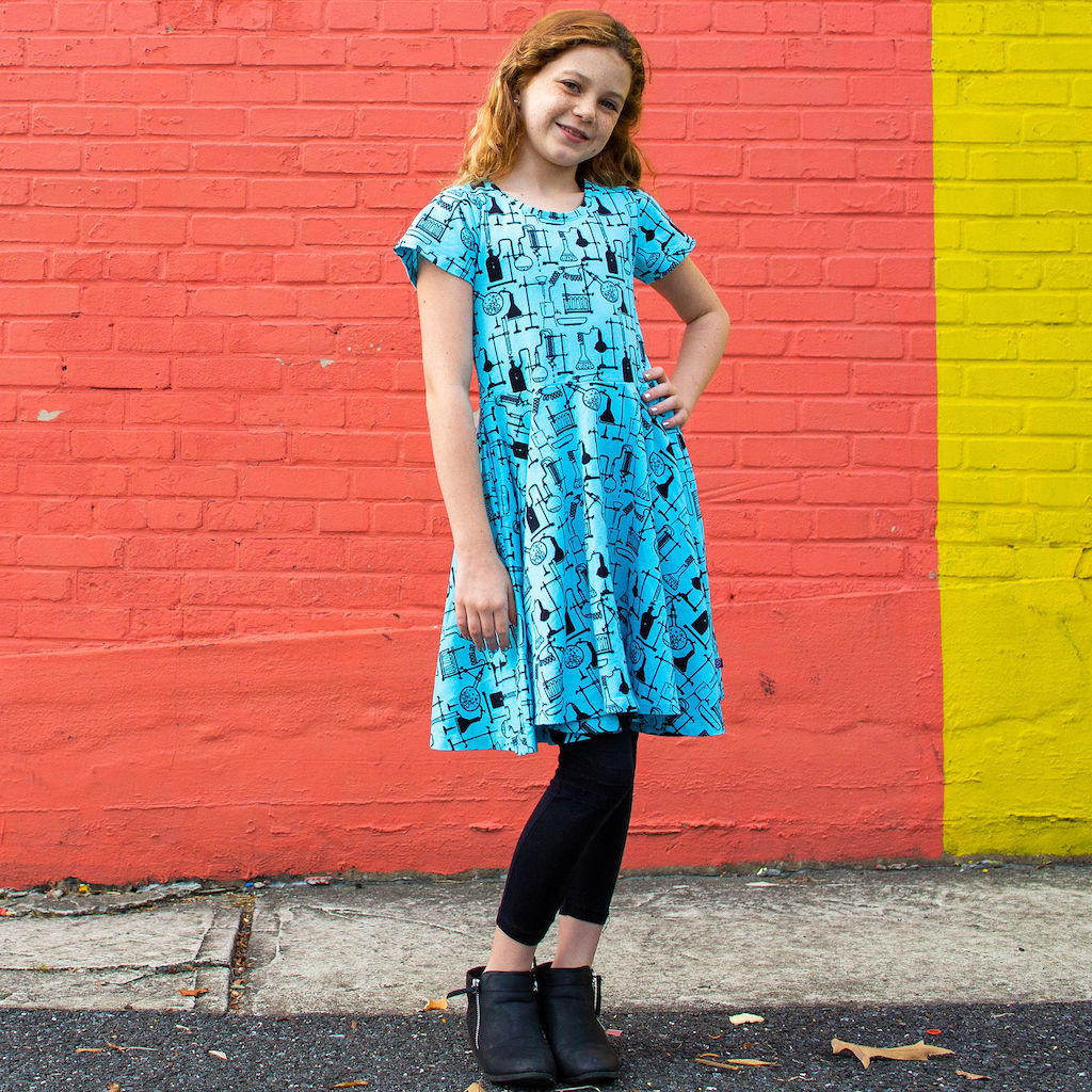 "Cause a Reaction" Chemistry Lab Short Sleeve Super Twirler Dress