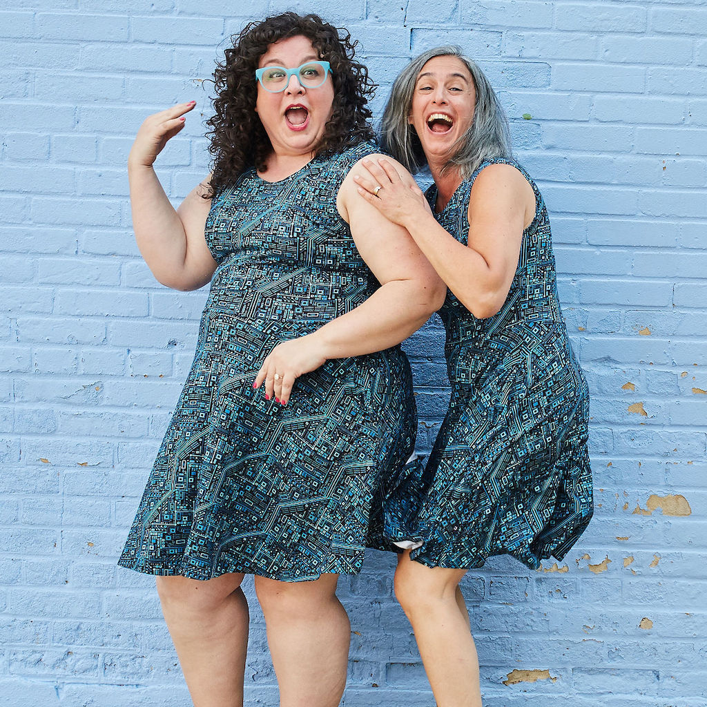 Up to Code” Circuits Knee-Length Stretchy Sleeveless Dress