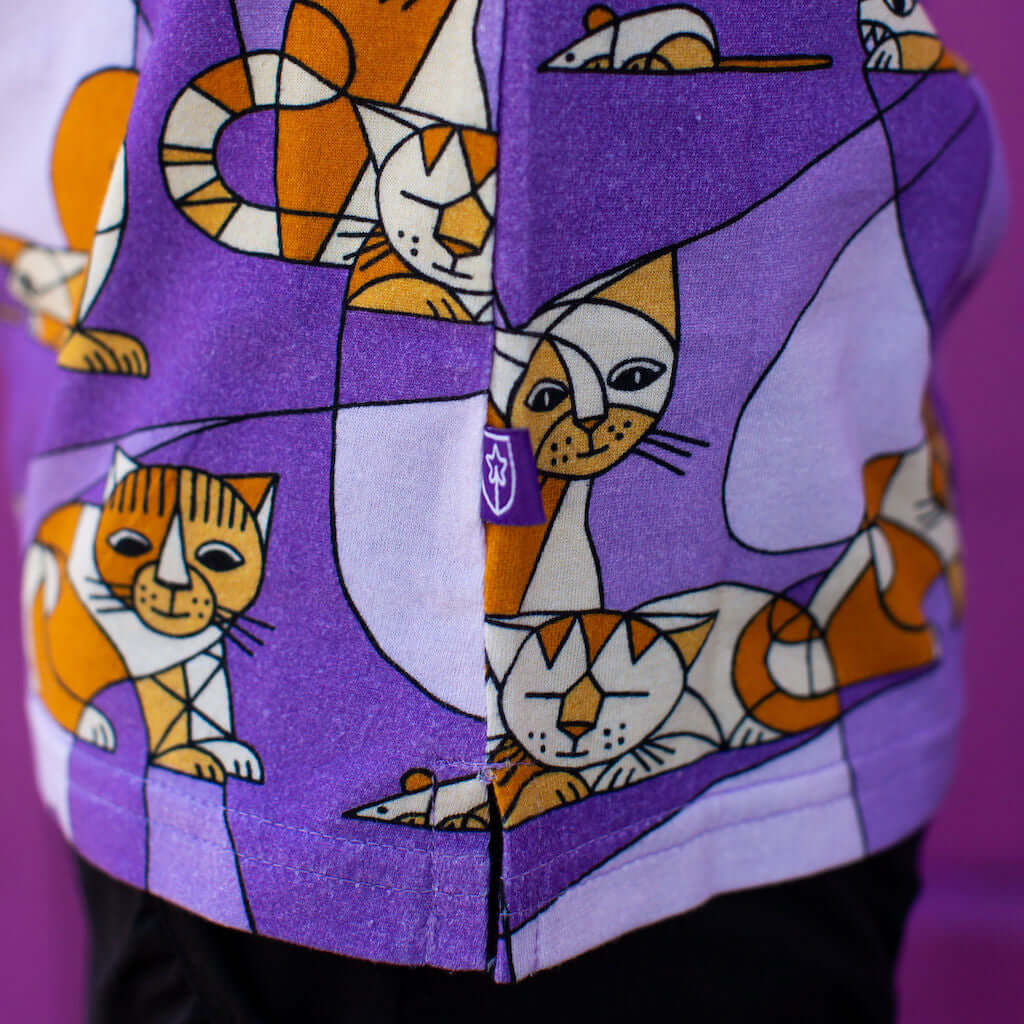 Cubist Cats Henley Short Sleeve Tee Shirt