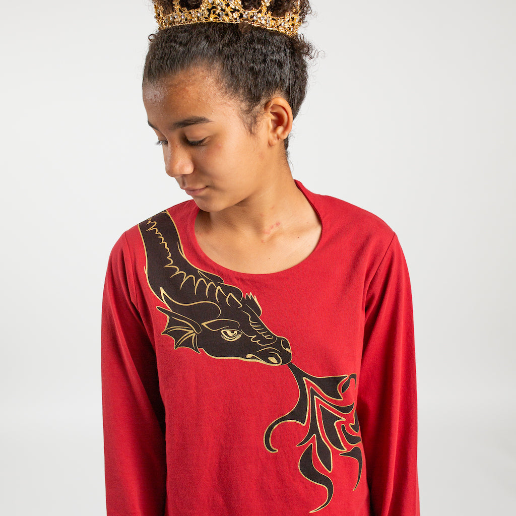 Fierce Shoulder Dragon Long Sleeve Tunic Shirt