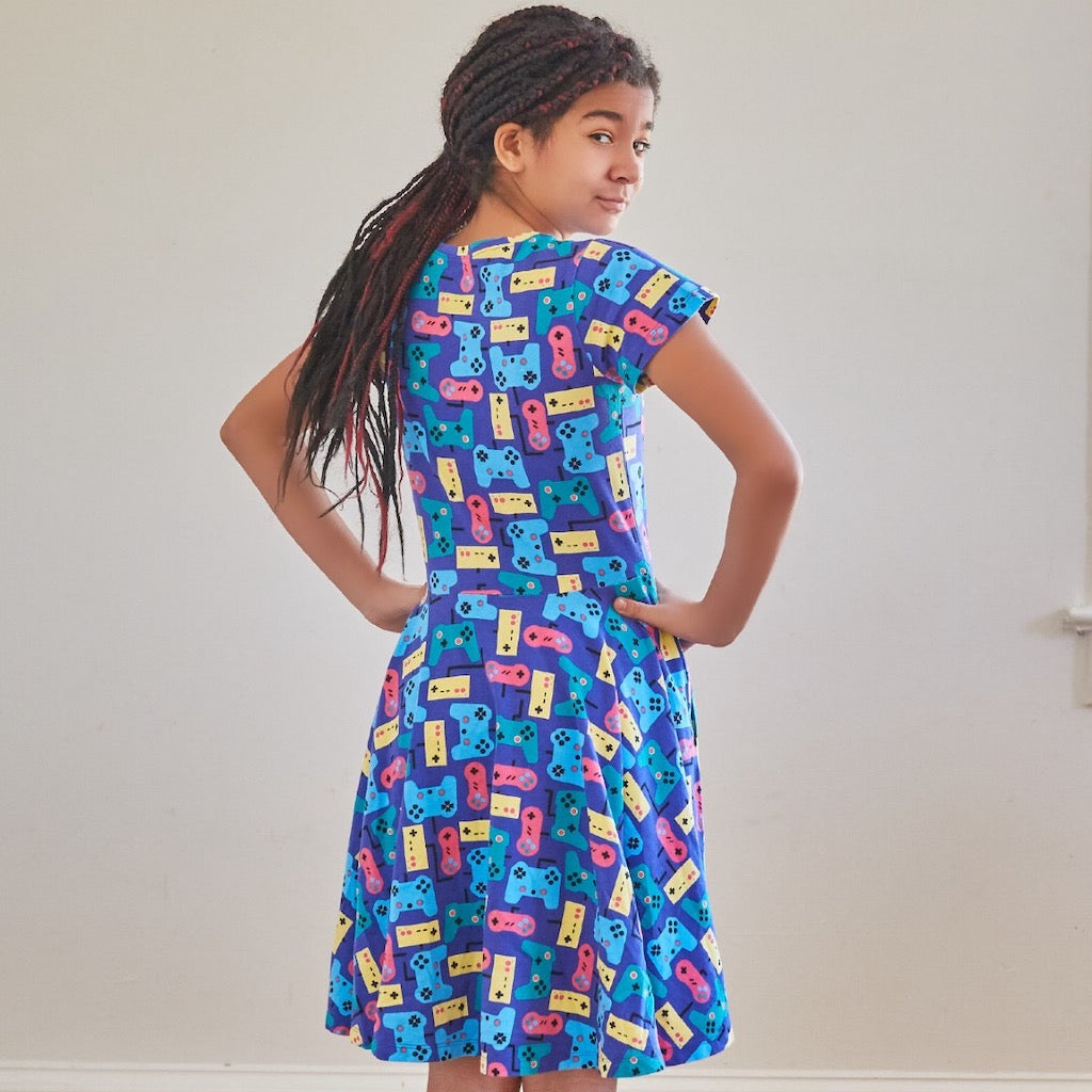 "Control Chic" Video Games Short Sleeve Super Twirler Dress