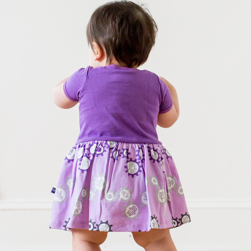 "Sparklebots" Robots Snapsuit Dress