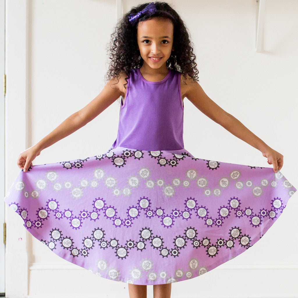 "SparkleBots" Robots Twirly Play Dress