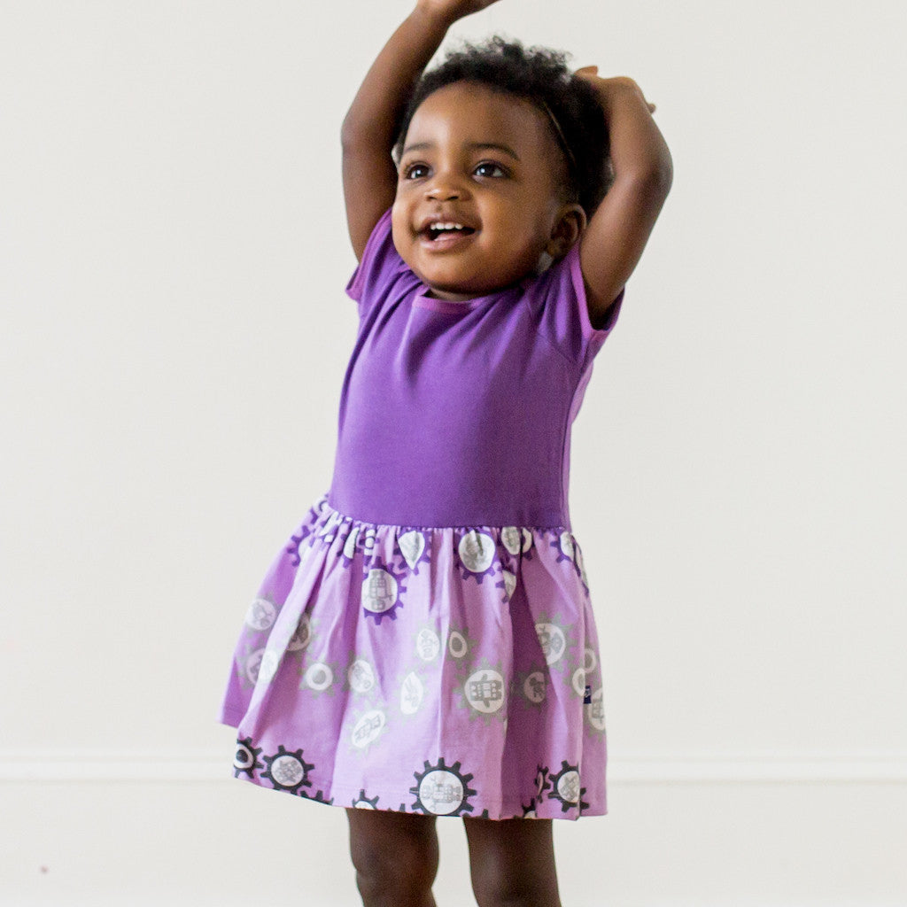 "Sparklebots" Robots Snapsuit Dress