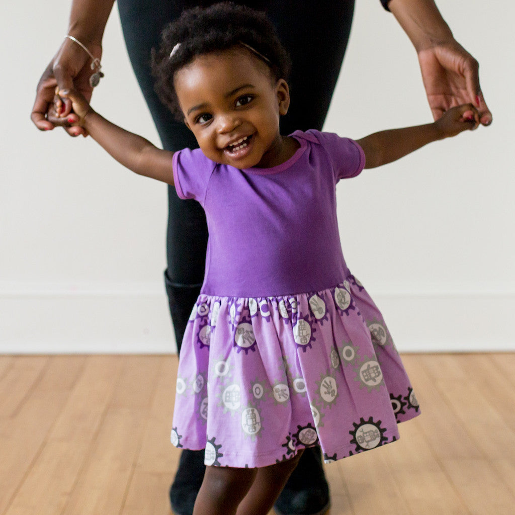 "Sparklebots" Robots Snapsuit Dress