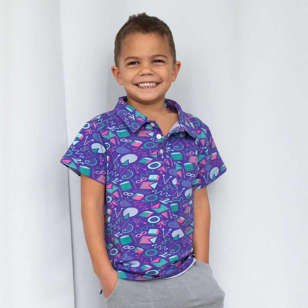 "Saved by the Pi" Totally 80s Math Short Sleeve Polo Shirt