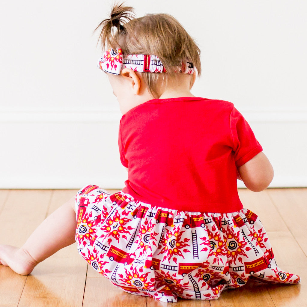 "Rescue Ready" Fire Engine Snapsuit Dress