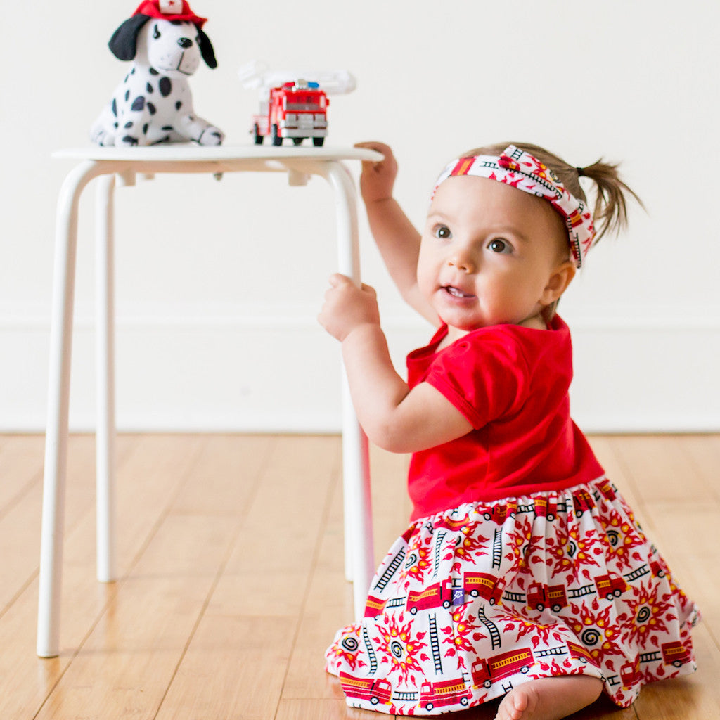 "Rescue Ready" Fire Engine Snapsuit Dress