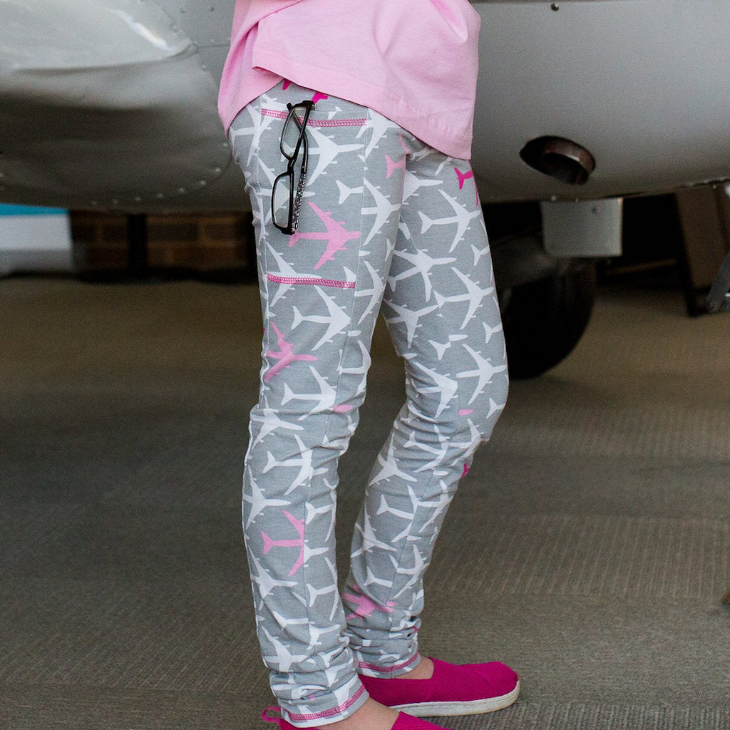"AirHeart" Airplanes Leggings with Pockets