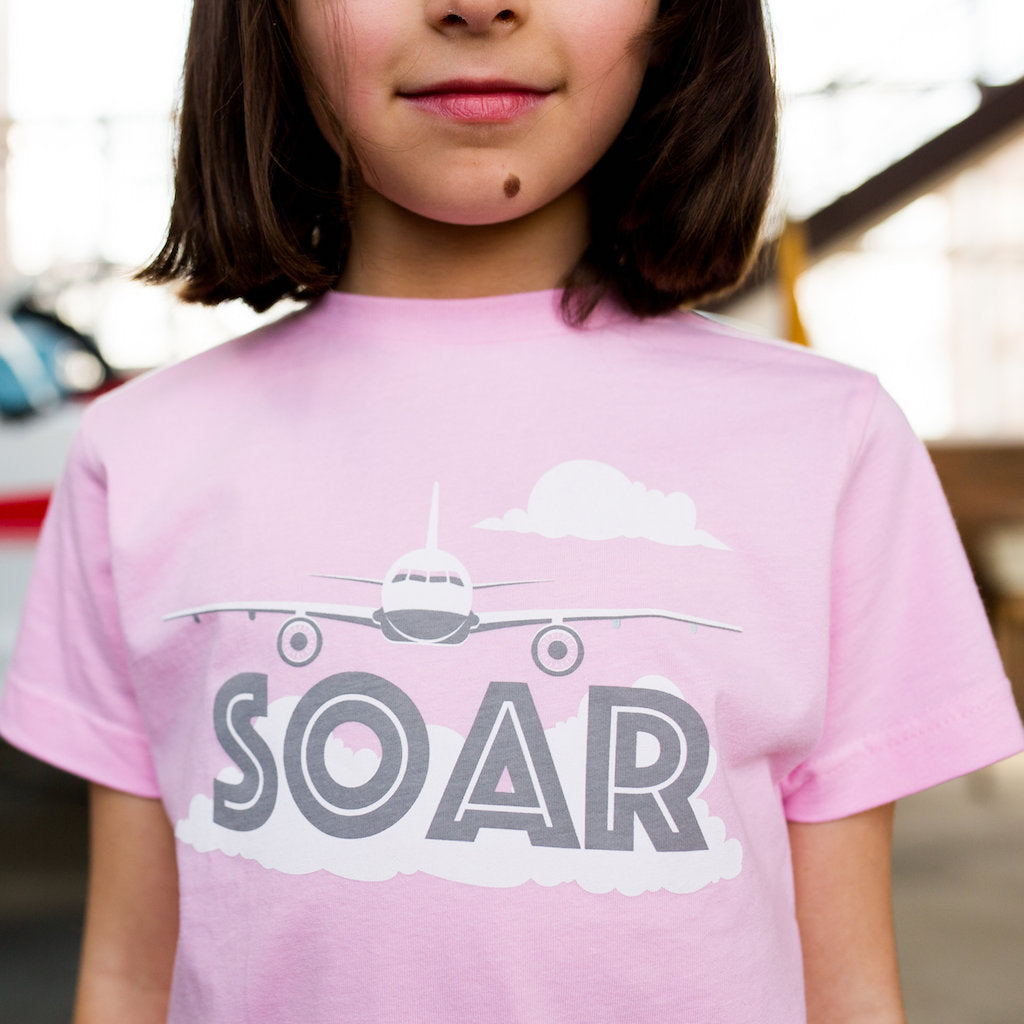 “SOAR” Pink Airplane Tee Shirt by Free to Be Kids