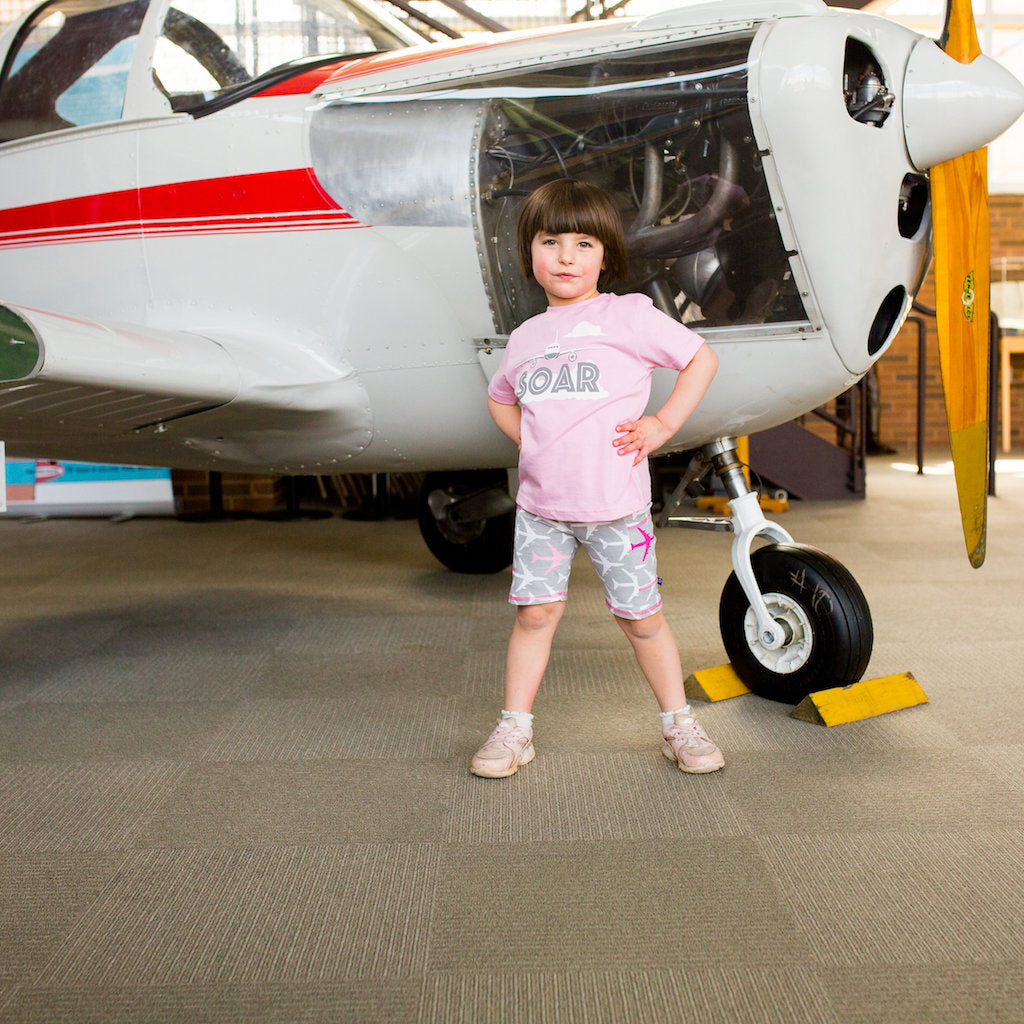 "AirHeart" Airplanes Shorts with Pockets