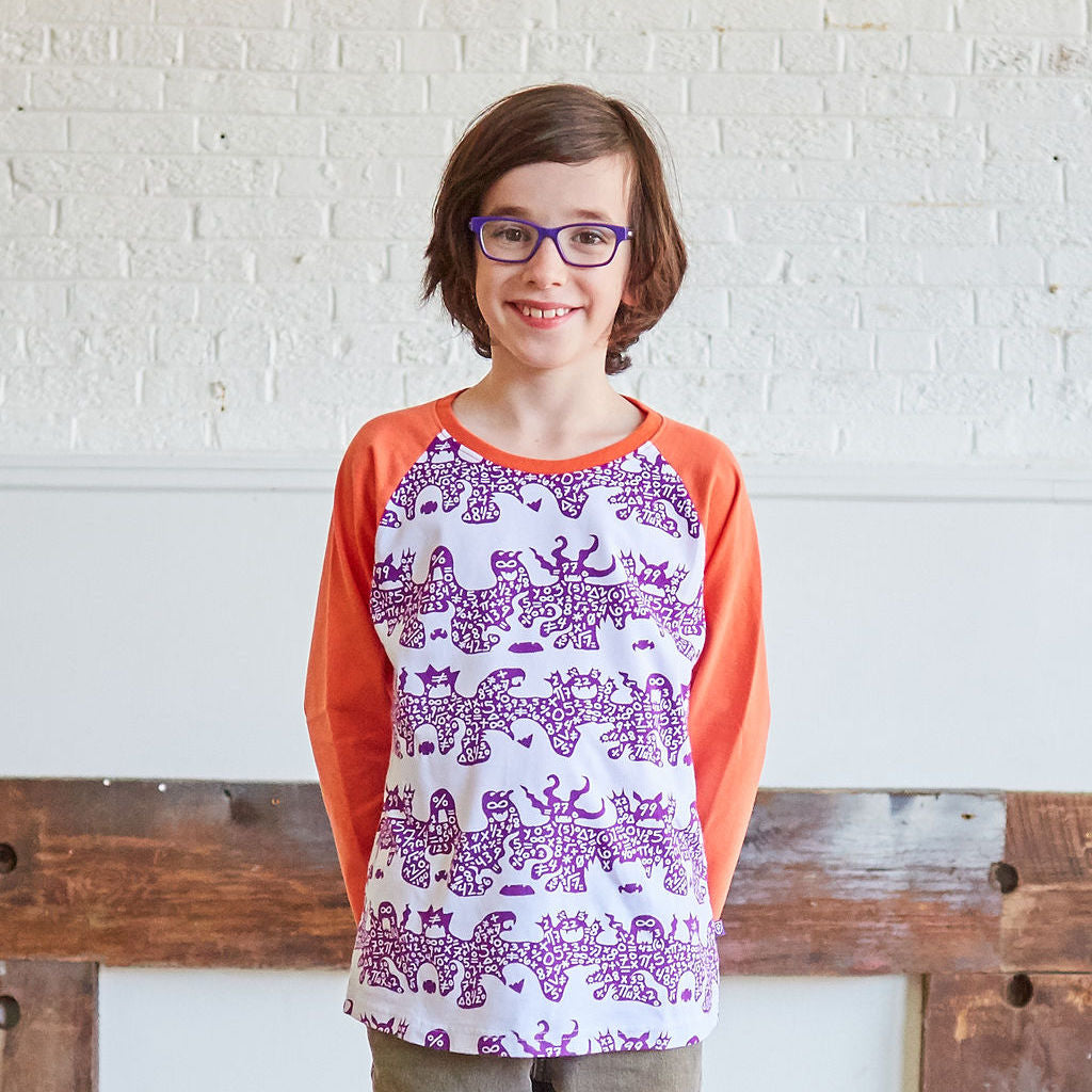 Math Monsters Long Sleeve Raglan Shirt