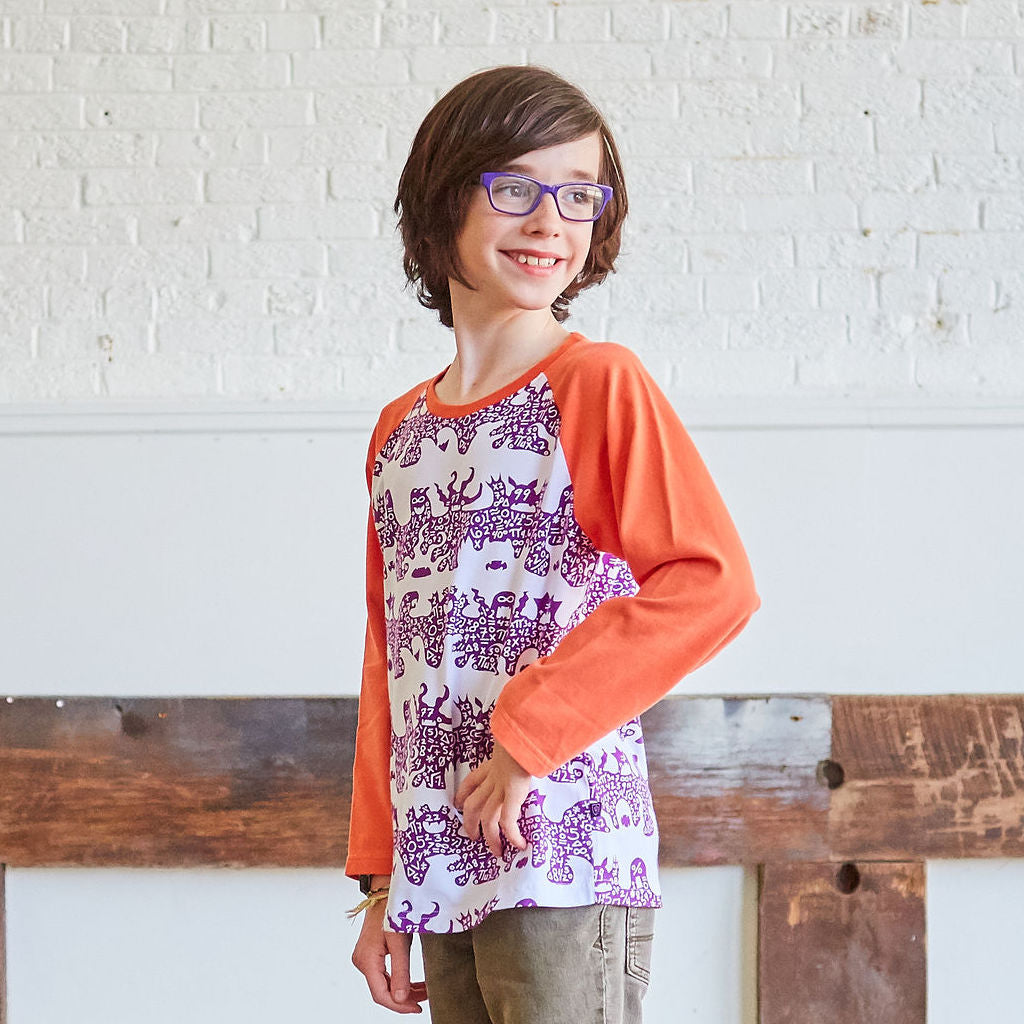 Math Monsters Long Sleeve Raglan Shirt