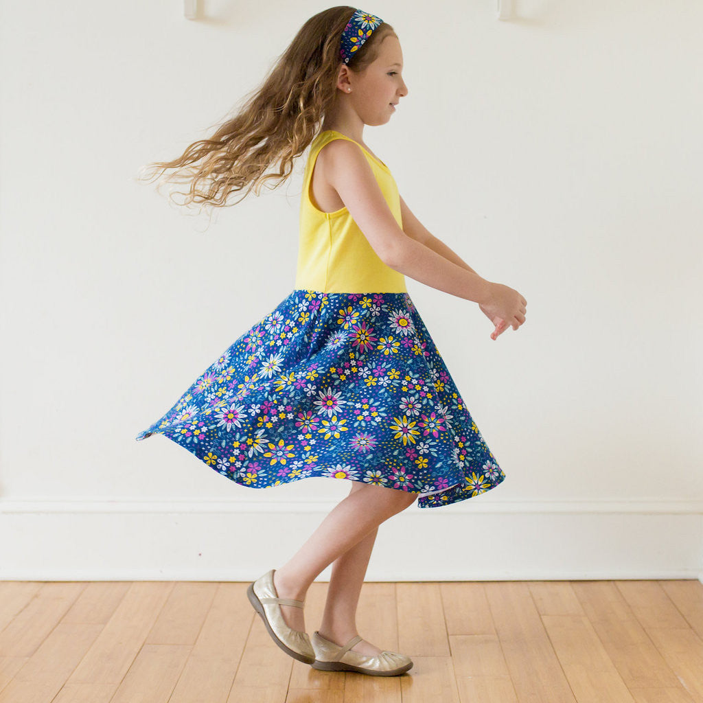 "Roots and STEMs" Math Garden Twirly Play Dress with Pockets