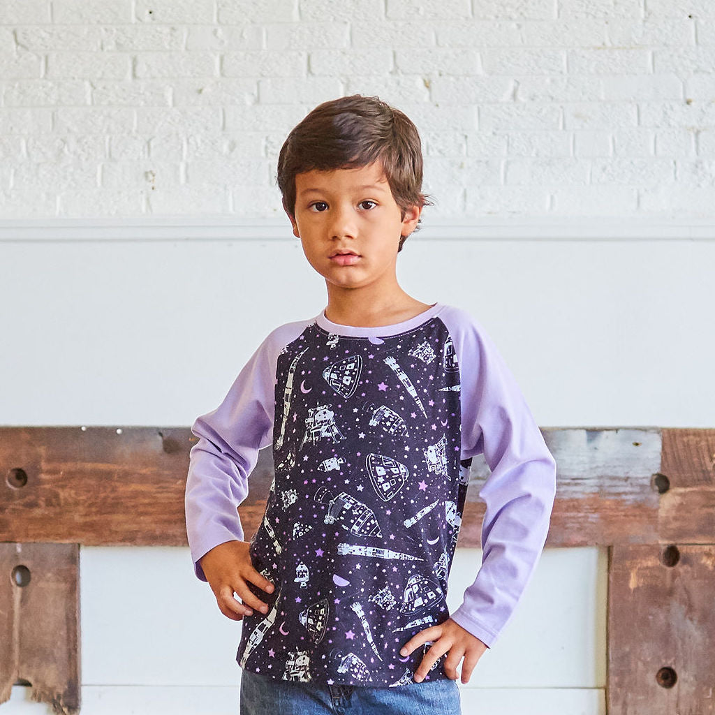 Moon Landing Long Sleeve Raglan Shirt