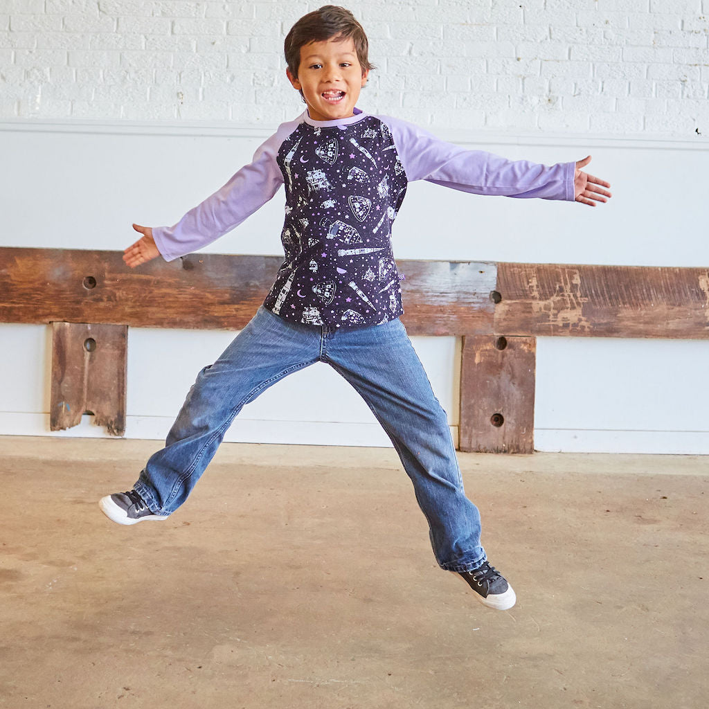 Moon Landing Long Sleeve Raglan Shirt
