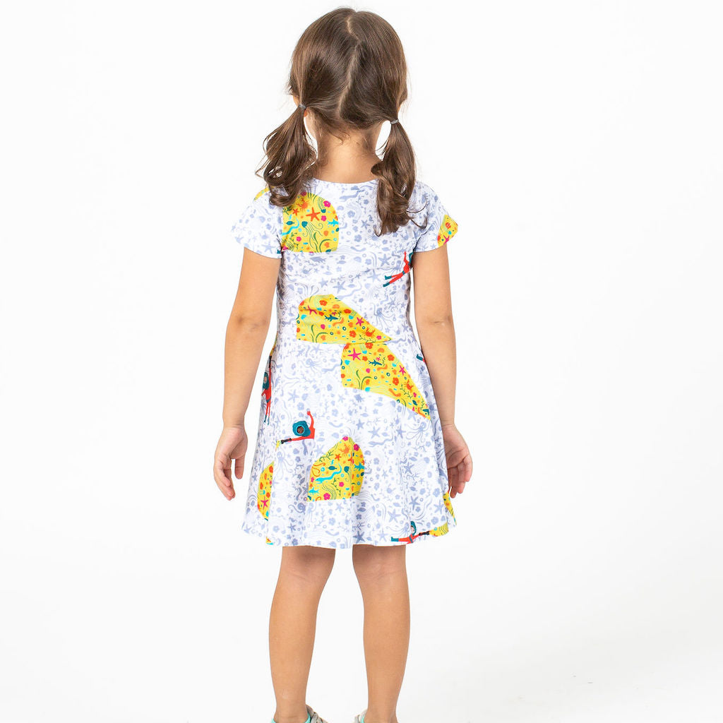 "Sea Her Shine" Ocean Explorer Short Sleeve Super Twirler Dress