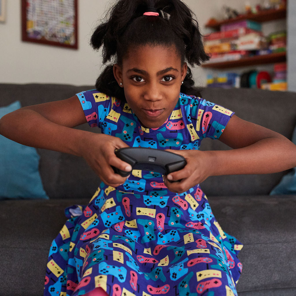 "Control Chic" Video Games Short Sleeve Super Twirler Dress
