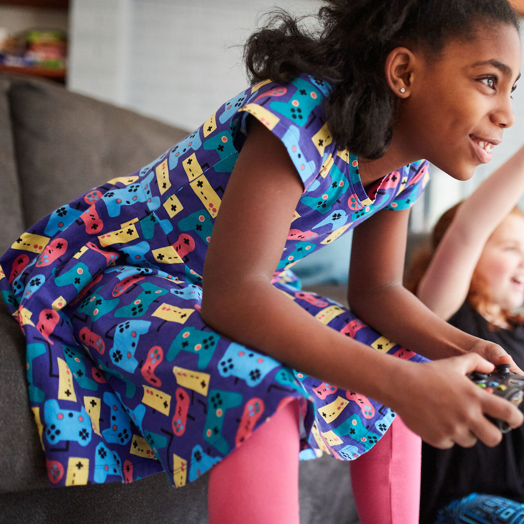 "Control Chic" Video Games Short Sleeve Super Twirler Dress