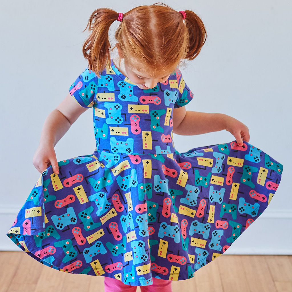 "Control Chic" Video Games Short Sleeve Super Twirler Dress