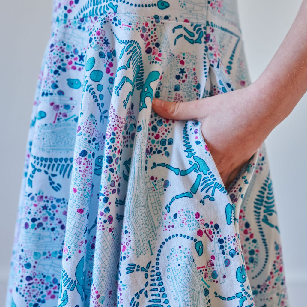"Fossils Forever" Dinosaurs Short Sleeve Super Twirler Dress