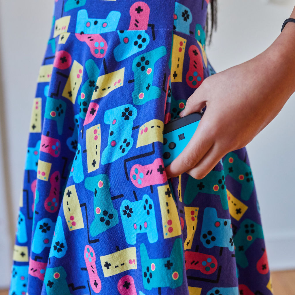 "Control Chic" Video Games Short Sleeve Super Twirler Dress