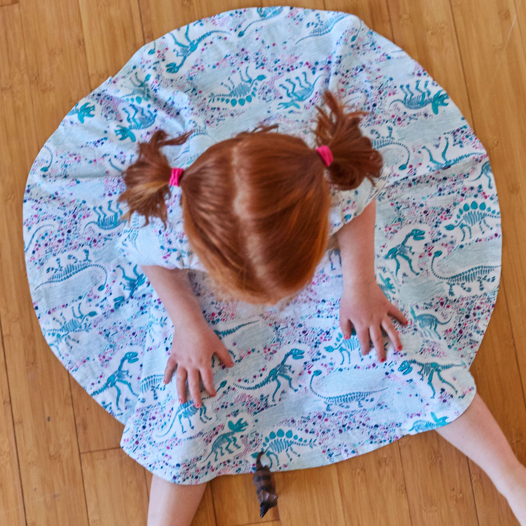 "Fossils Forever" Dinosaurs Short Sleeve Super Twirler Dress