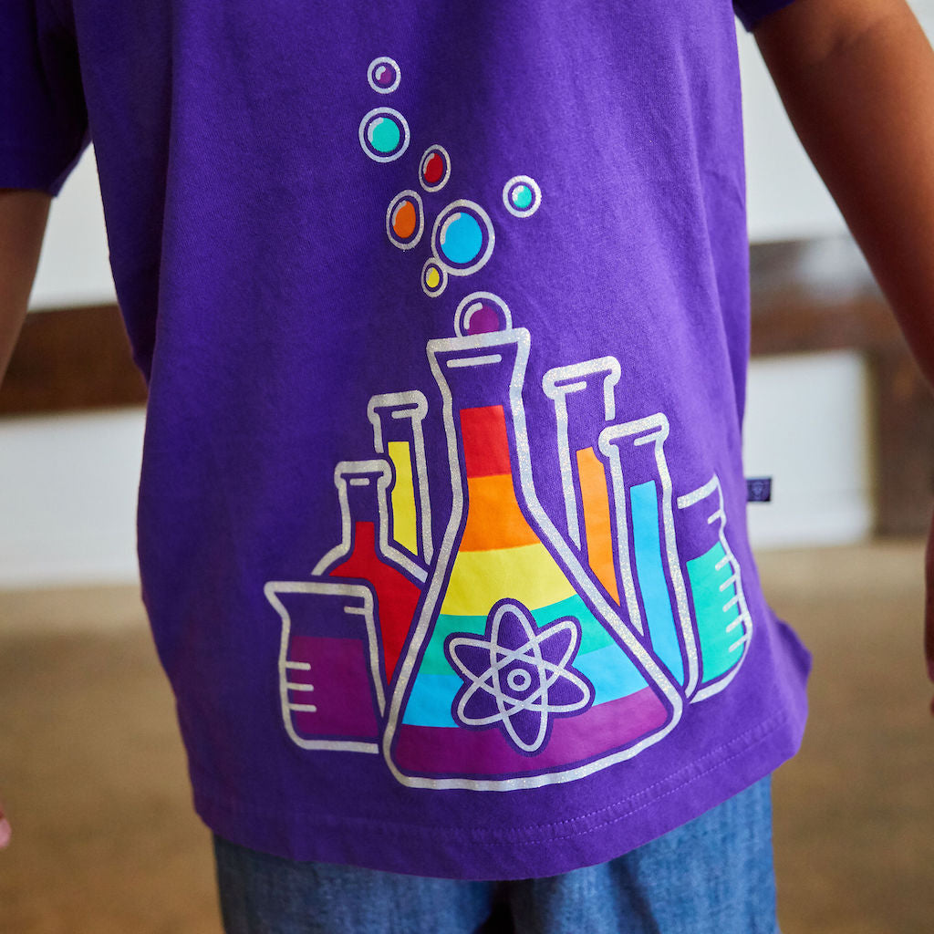 Rainbow Chemistry Science Short Sleeve Henley Shirt