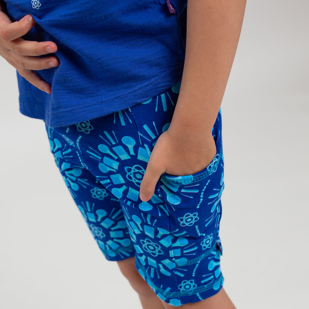 “Atomic Flurry” Science Snowflakes Shorts with Pockets