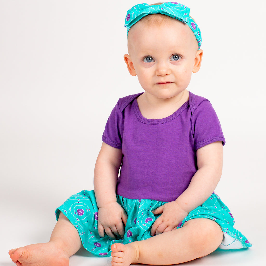 "Up and Atom" Chemistry Infant Snapsuit Dress