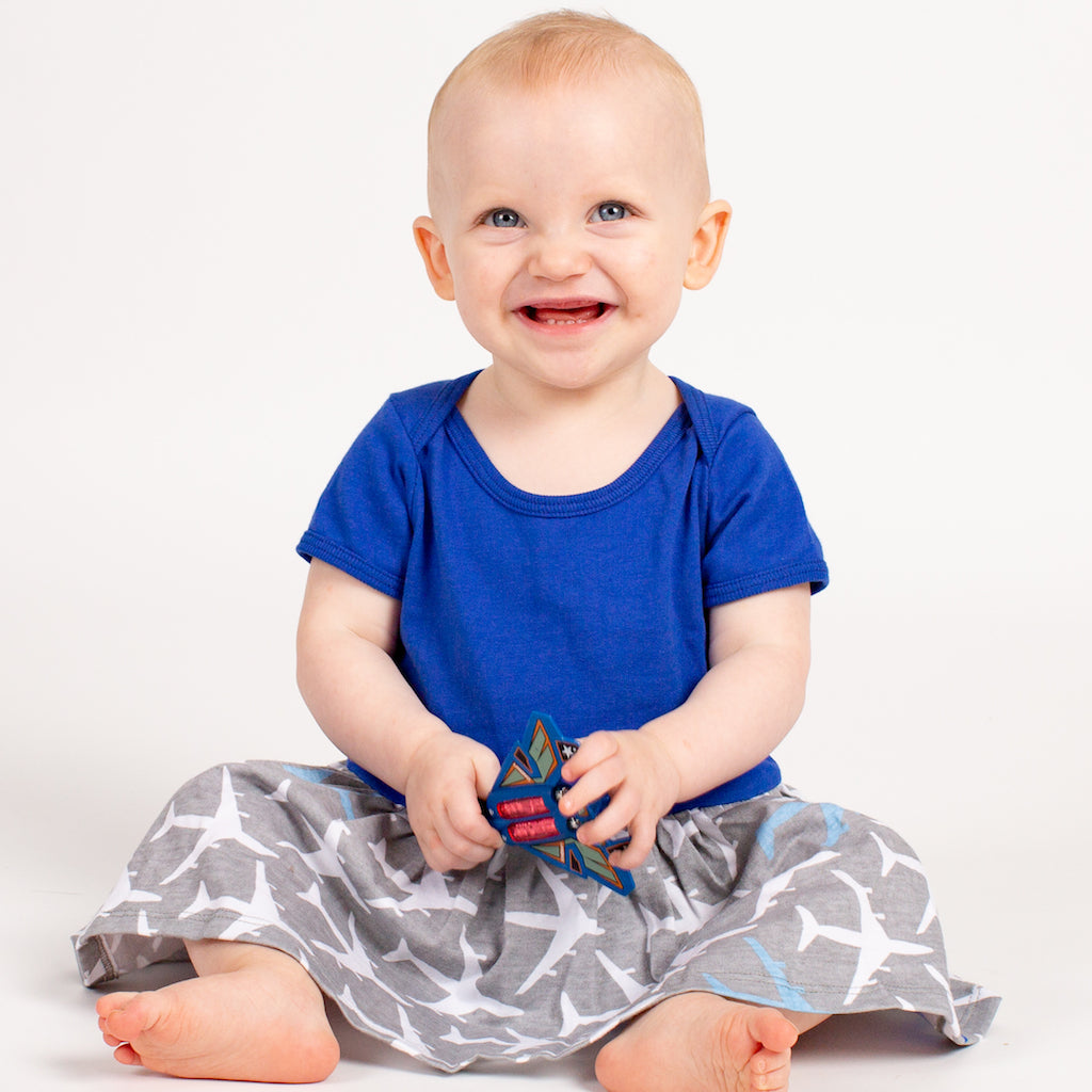 “True Blue” Airplanes Infant Snapsuit Dress