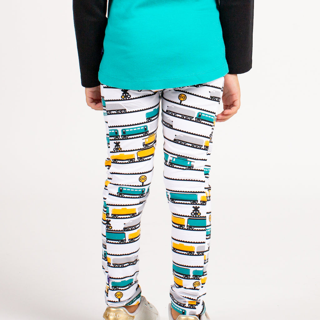 "ENGINEuity" Trains Leggings with Pockets