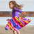 "Twilight Takeoff" Sunset Airplanes Long Sleeve Twirly Play Dress with Pockets