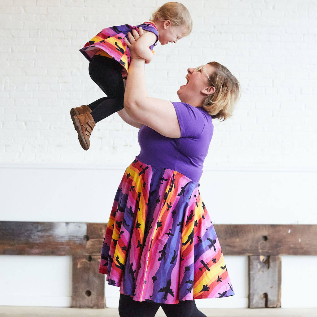 “Twilight Takeoff” Sunset Airplanes Infant Dress