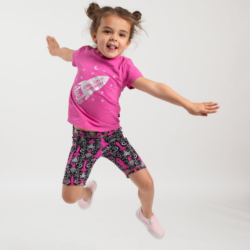 “Girl on a Mission” Sparkly Rockets Youth T-Shirt