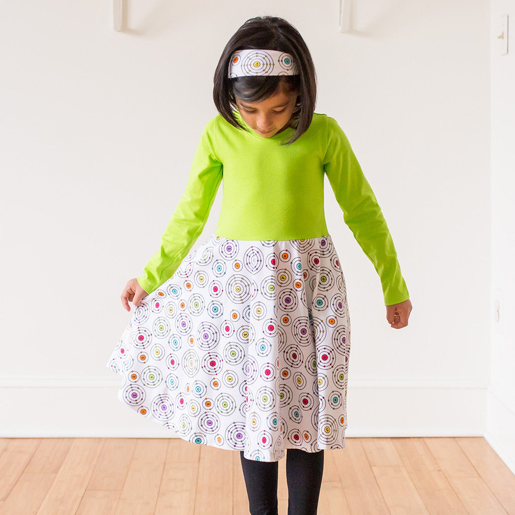 "Shell Game" Atomic Shells Twirly Play Dress with Long Sleeves - Princess Awesome - 6