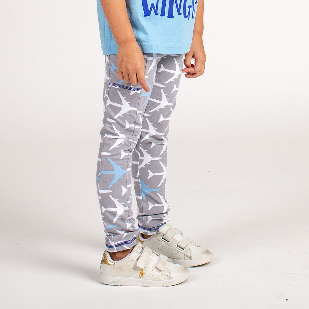 “True Blue” Airplanes Leggings with Pockets