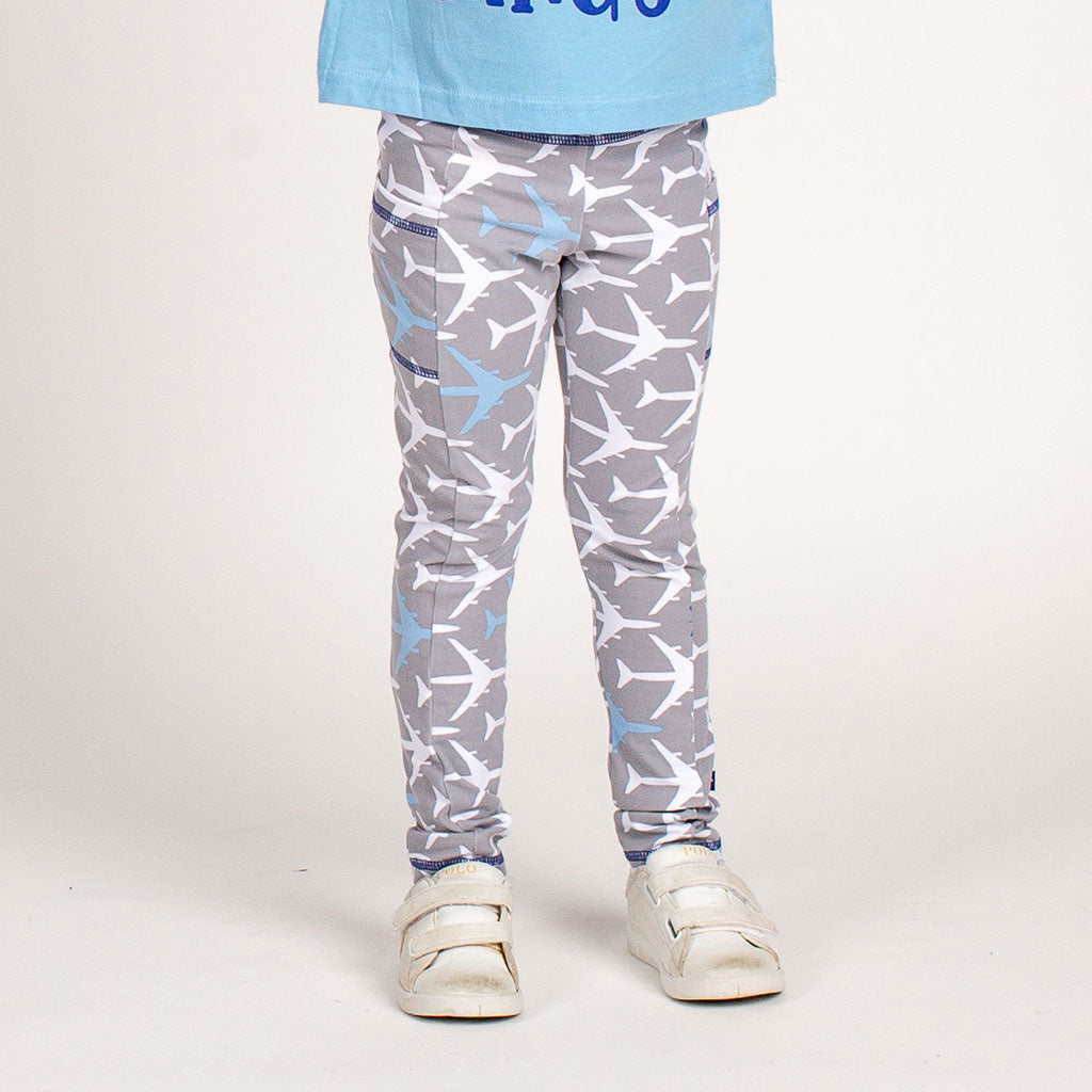 “True Blue” Airplanes Leggings with Pockets