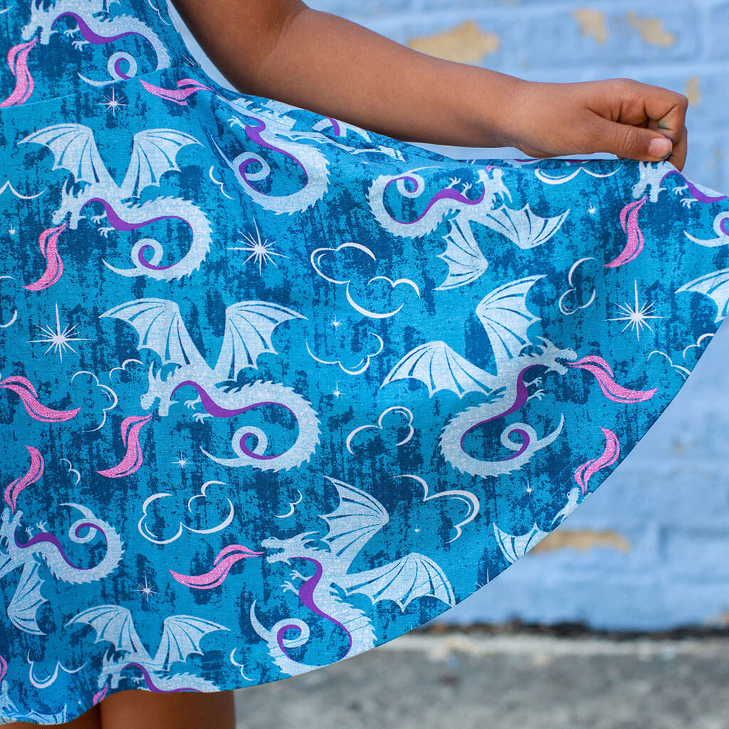 "Ice and Fury" Adult Dragons Sleeveless Dress with Pockets