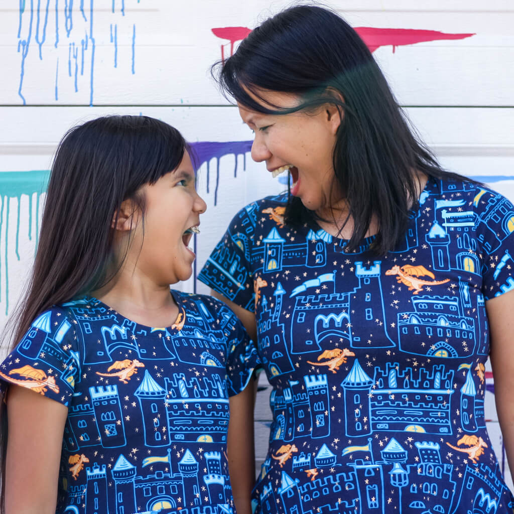 "Dragon's Keep" Castles Super Twirler Dress with Pockets