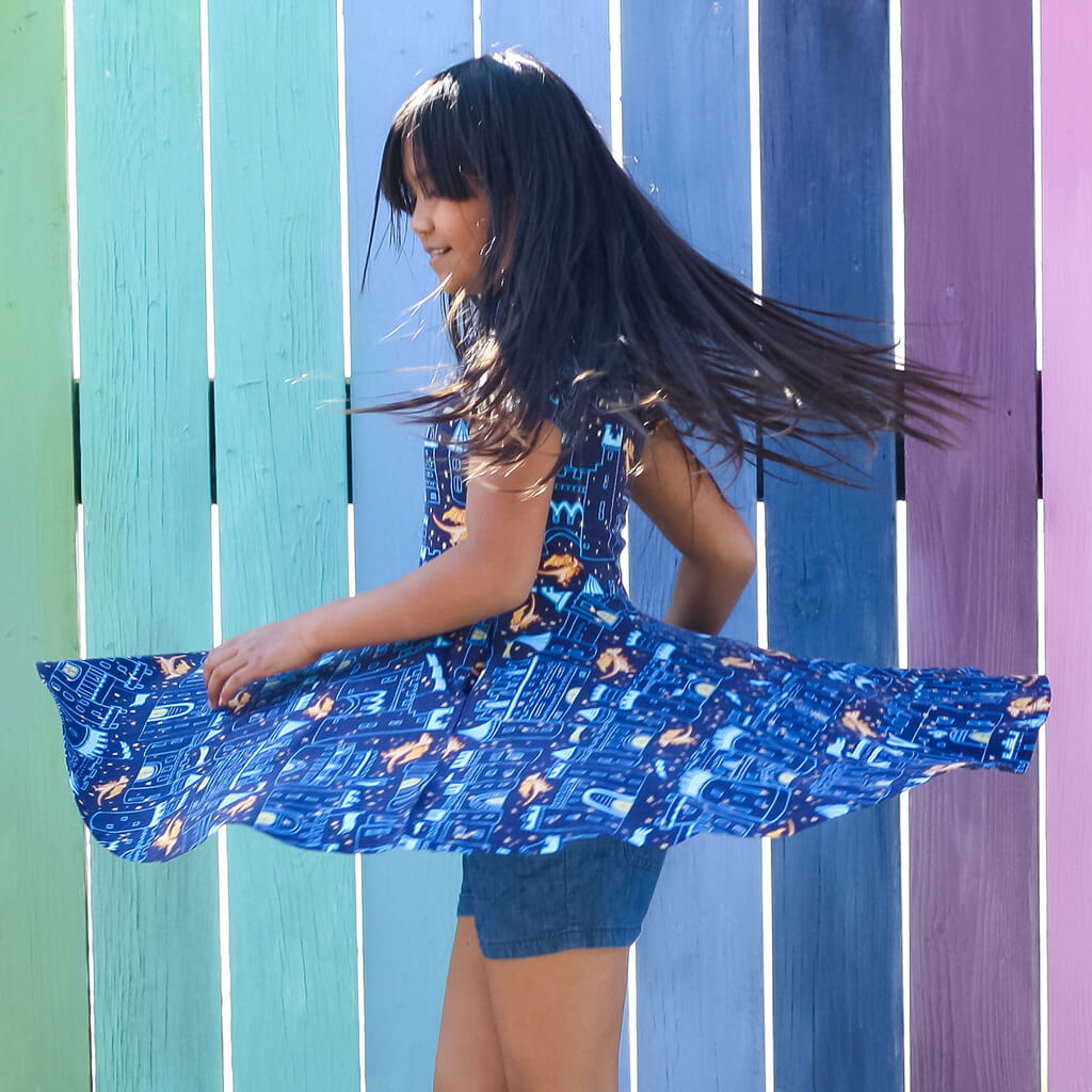 "Dragon's Keep" Castles Super Twirler Dress with Pockets