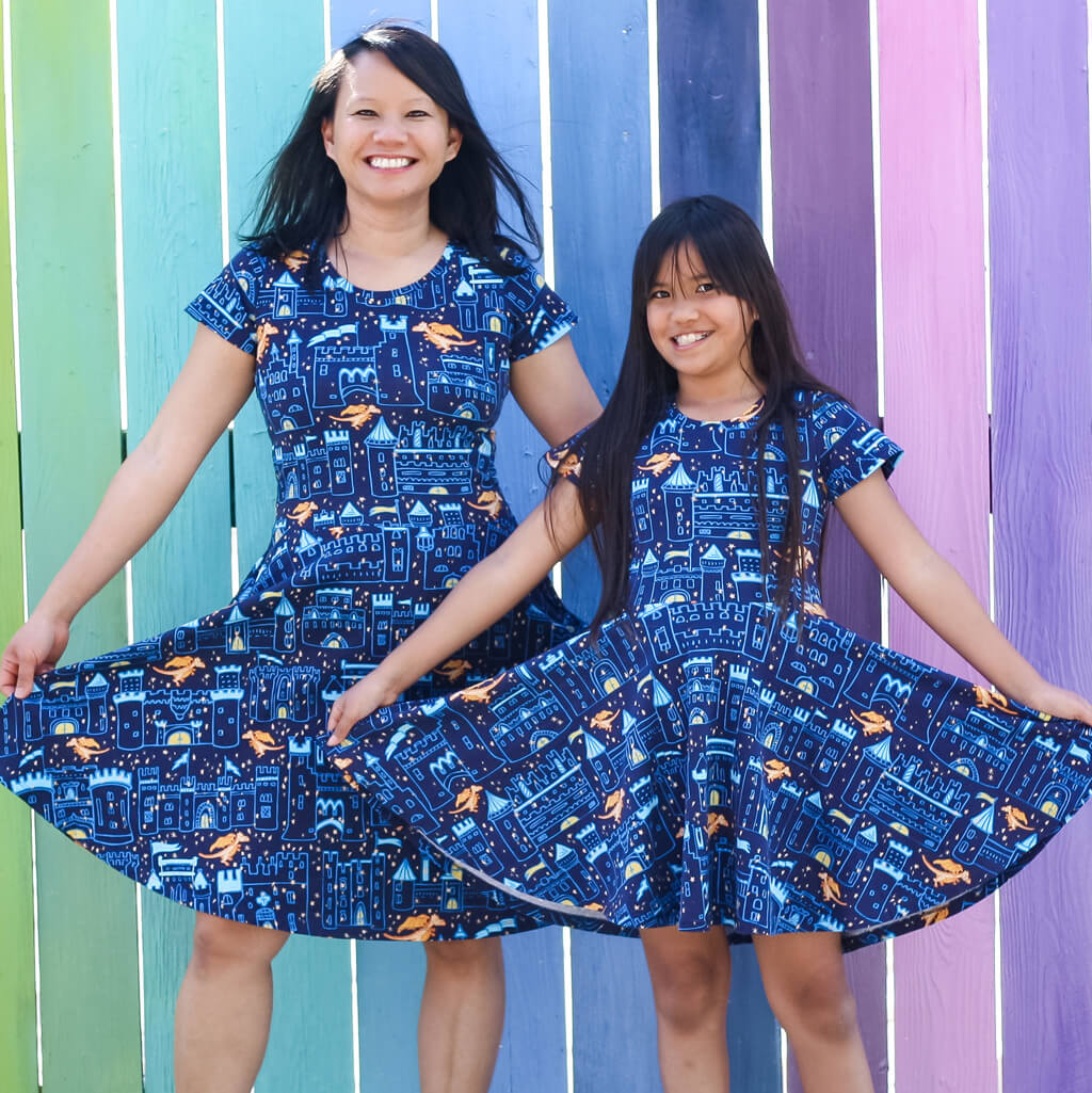 "Dragon's Keep" Adult Castles A-line Dress with Pockets