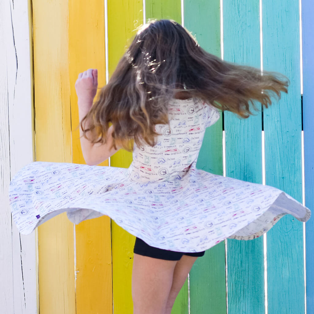 "Scratch Paper" Geometry Cats Super Twirler Dress with Pockets