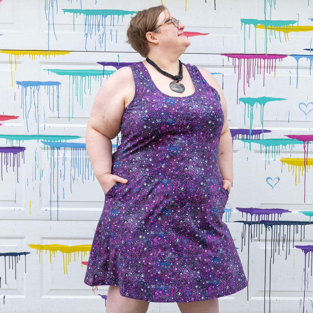 Adult Deep Field Galaxies Sleeveless Dress with Pockets 0-2