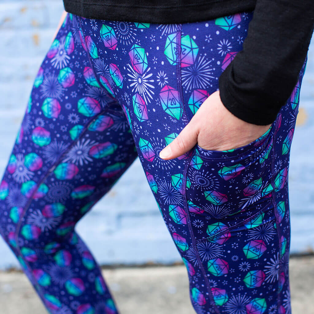 Gaming Dice Leggings with Pockets - Adult