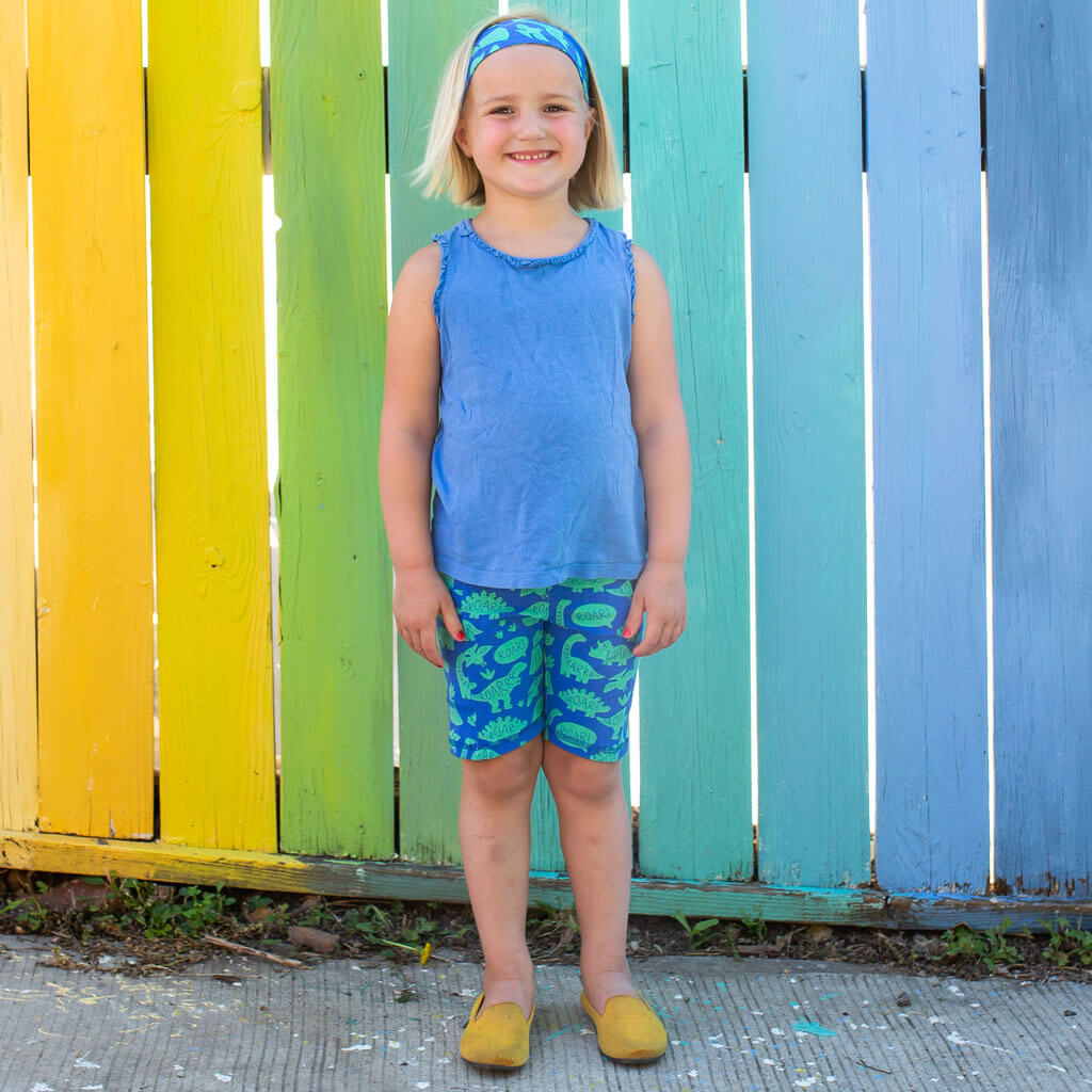 "Need I Say Roar" Dinosaur Shorts with Pockets