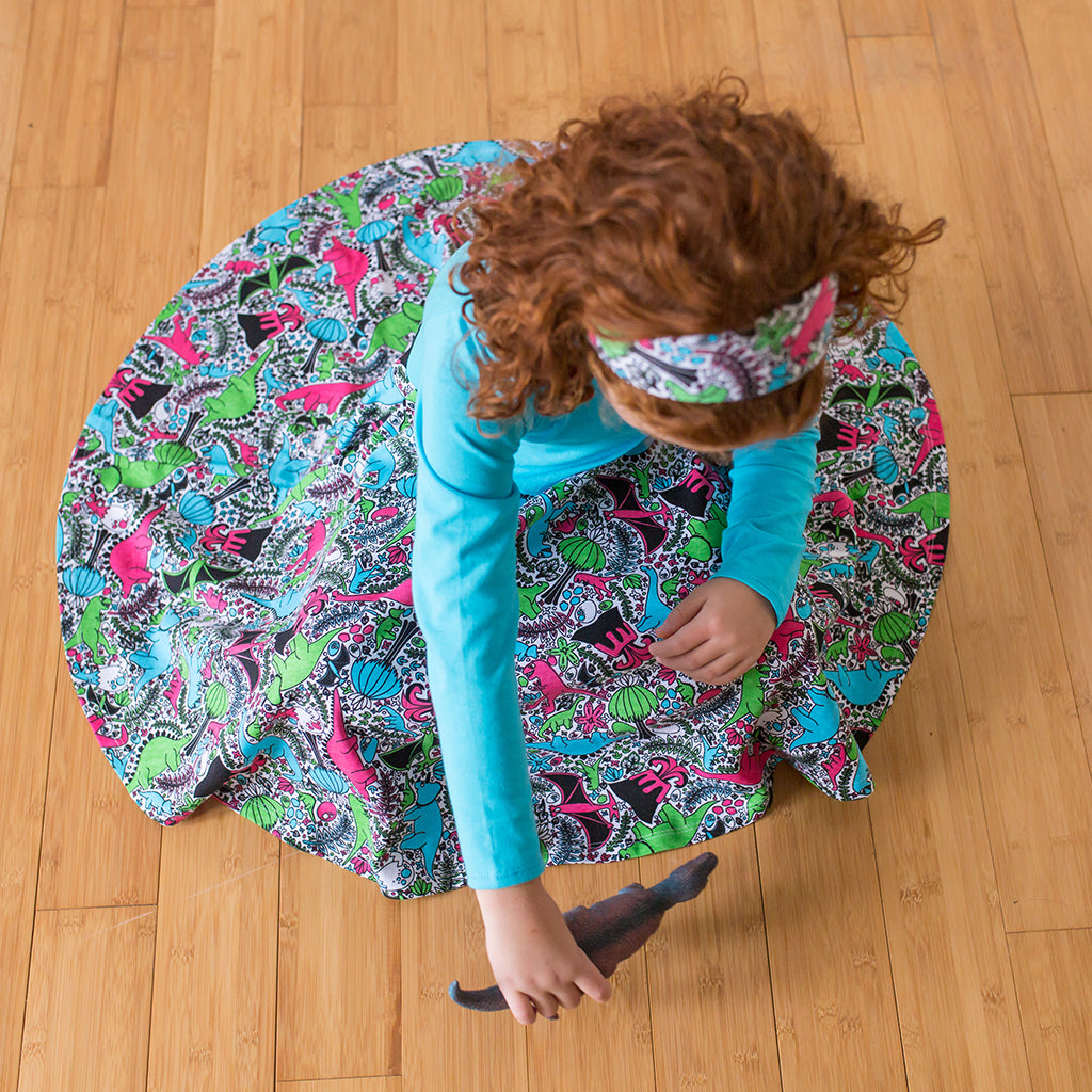 "She-Rex" Dinosaurs Twirly Play Dress with Pockets