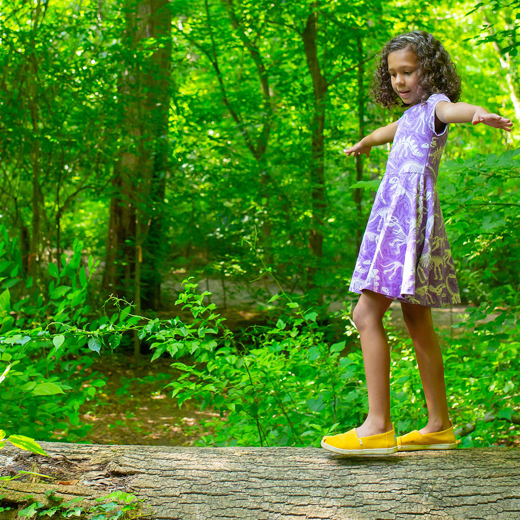 Dinosaur Bones Short Sleeve Super Twirler Play Dress with Pockets