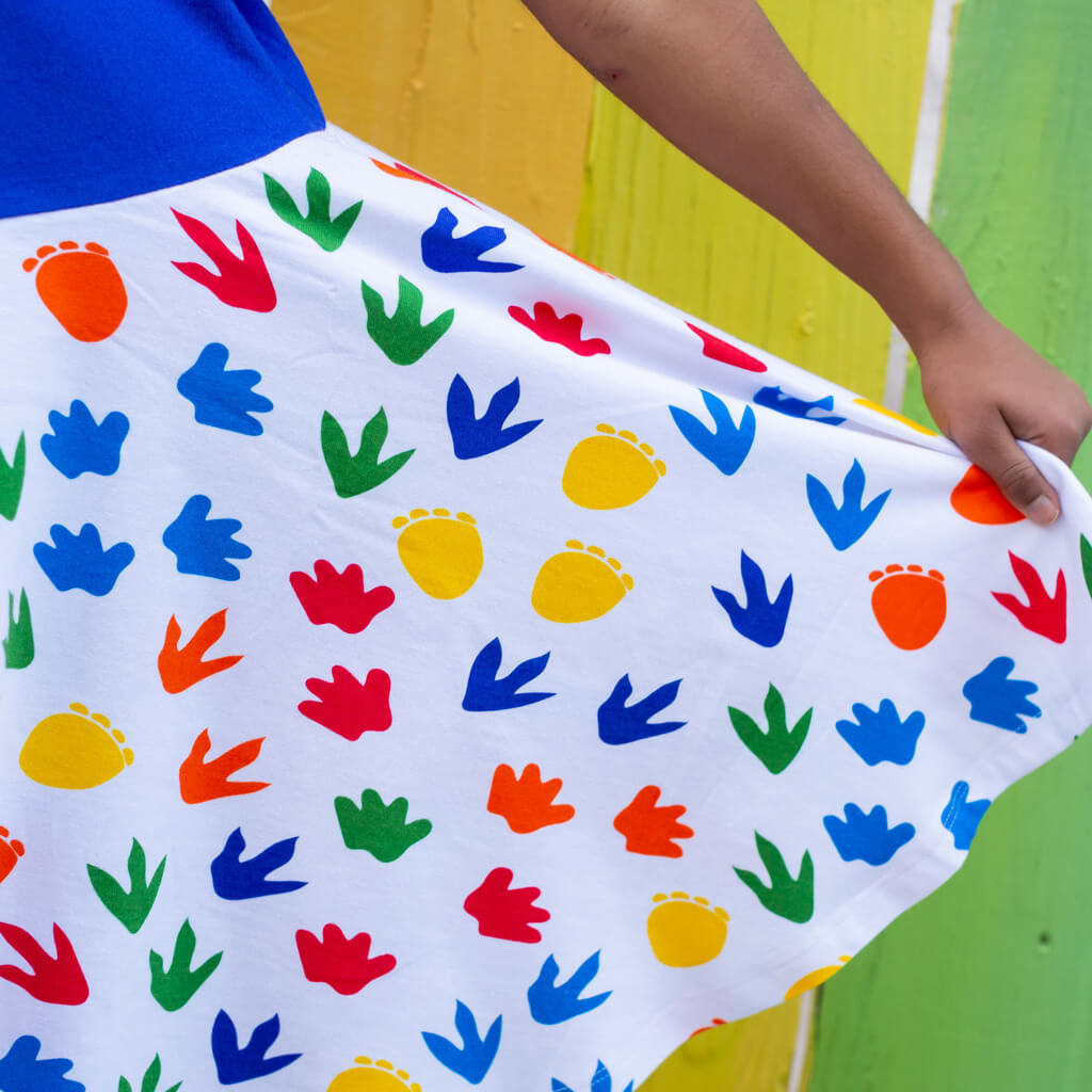 Dinosaur Tracks Super Twirler Dress with Pockets